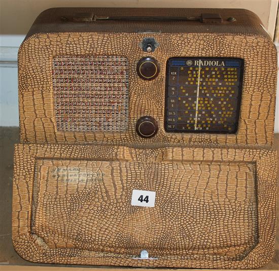 1950s faux snake skin travelling radio